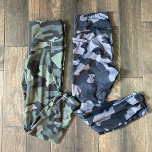 TWO pairs of Camouflage Leggings! Size Medium Old Navy And All In Motion